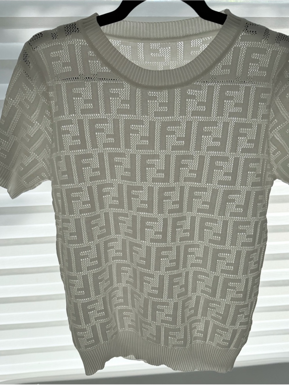 Fendi monogram knit shortsleeved sweater size M